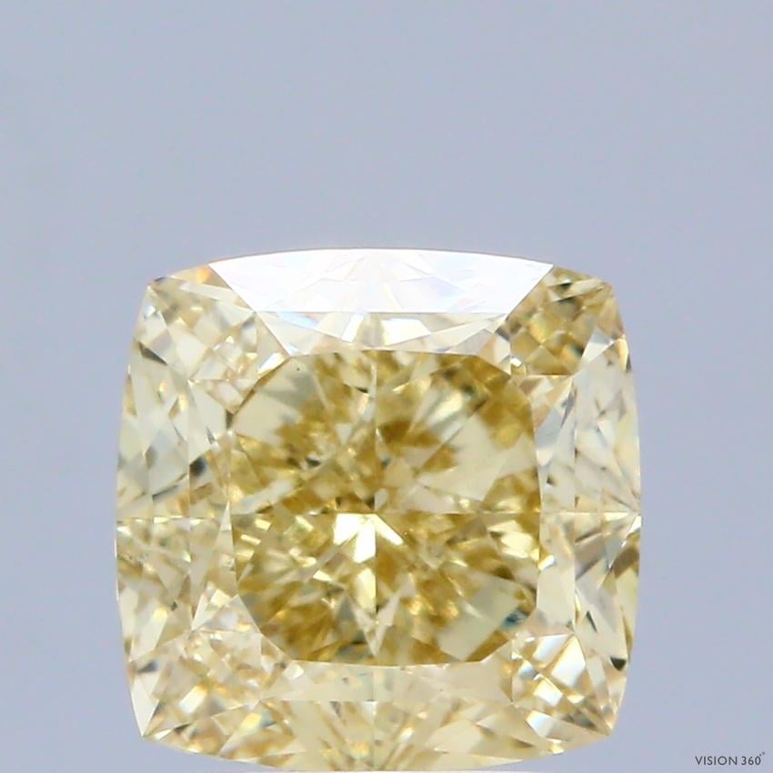 2.87 Ct. Fancy Intense Yellow Cushion Lab Grown Diamond