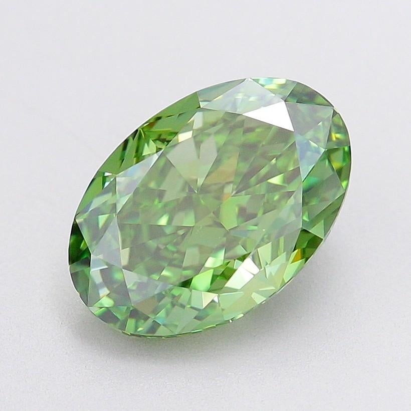 2.46 Ct. Fancy Vivid Green Oval Lab Grown Diamond