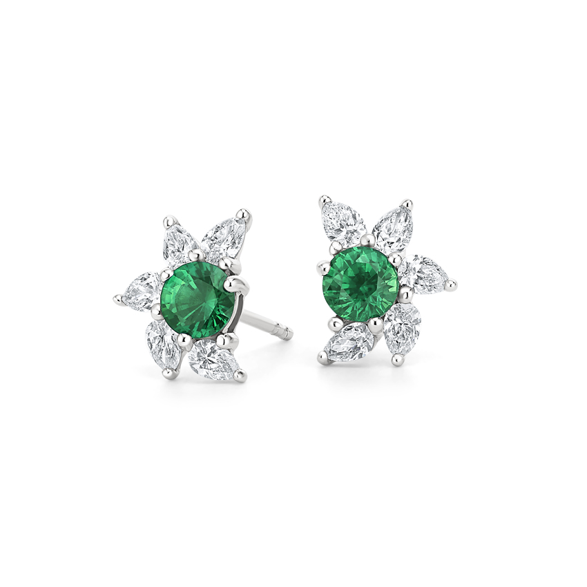 Spiral Emerald and Diamond Earrings | Mirasol | Brilliant Earth