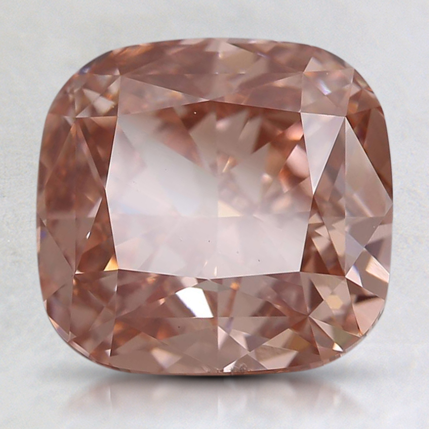 3.37 Ct. Fancy Vivid Orangy Pink Cushion Lab Created Diamond