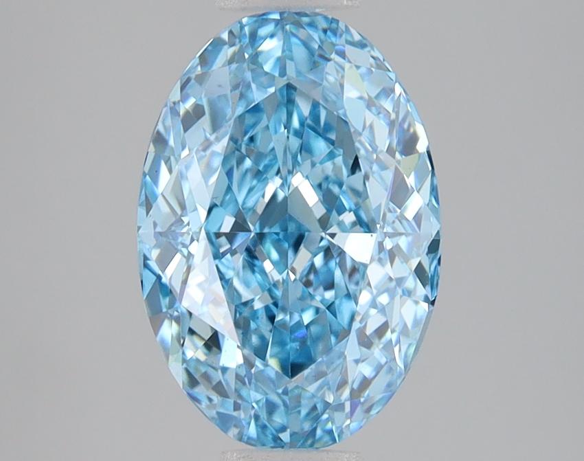 3.03 Ct. Fancy Vivid Blue Oval Lab Grown Diamond