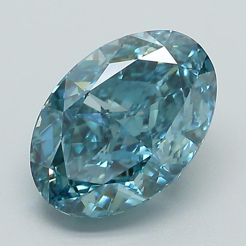 3.14 Ct. Fancy Vivid Blue Oval Lab Grown Diamond