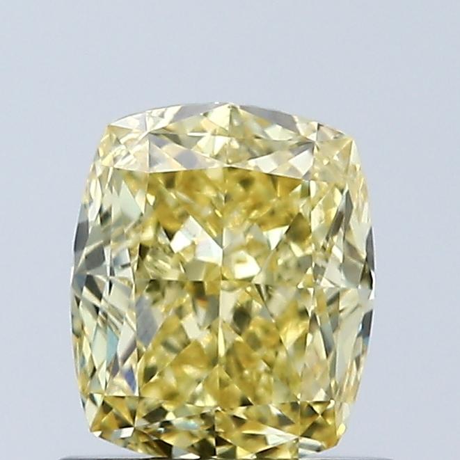1.09 Ct. Fancy Vivid Yellow Cushion Lab Grown Diamond