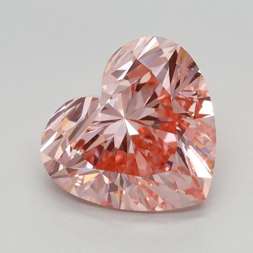 3.06 Ct. Fancy Vivid Pink Heart Lab Grown Diamond