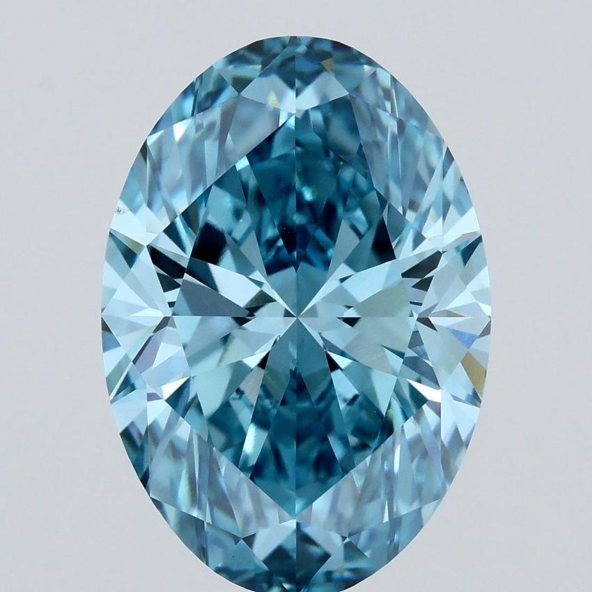 5.51 Ct. Fancy Vivid Blue Oval Lab Grown Diamond