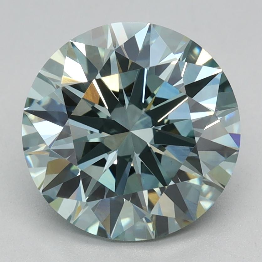 2.07 Ct. Fancy Intense Green Round Lab Grown Diamond