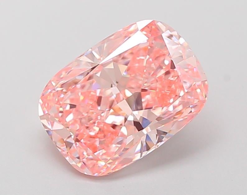 2.57 Ct. Fancy Vivid Pink Cushion Lab Grown Diamond