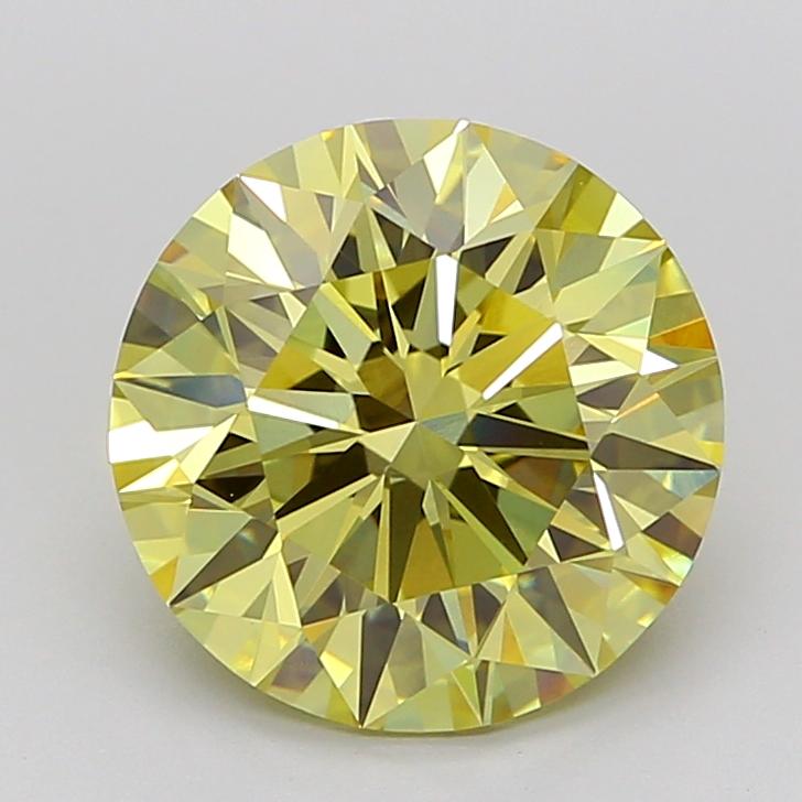 3.92 Ct. Fancy Intense Yellow Round Lab Grown Diamond