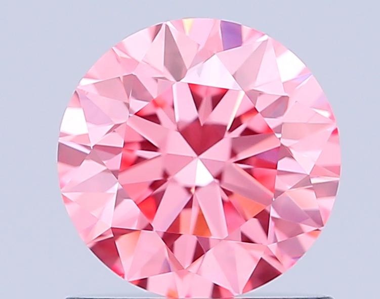 0.90 Ct. Fancy Vivid Pink Round Lab Grown Diamond