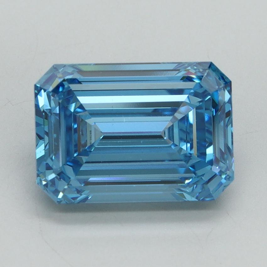4.08 Ct. Fancy Vivid Blue Emerald Lab Grown Diamond