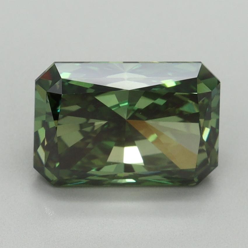3.16 Ct. Fancy Vivid Pacific Green Radiant Lab Grown Diamond