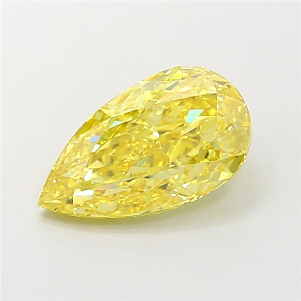 3.03 Ct. Fancy Vivid  Yellow Pear Lab Grown Diamond