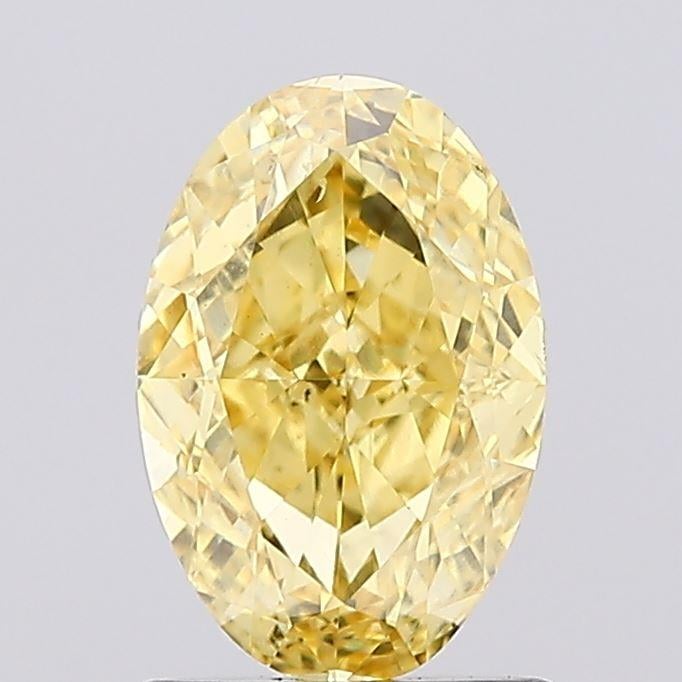 1.26 Ct. Fancy Vivid  Yellow Oval Lab Grown Diamond
