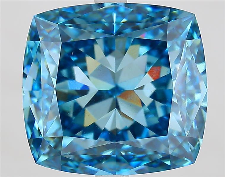 10.03 Ct. Fancy Vivid  Blue Cushion Lab Grown Diamond