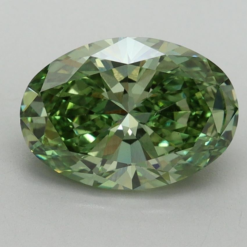 2.01 Ct. Fancy Vivid Green Oval Lab Grown Diamond