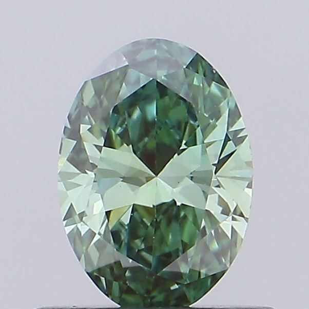 0.46 Ct. Fancy Vivid Green Oval Lab Grown Diamond