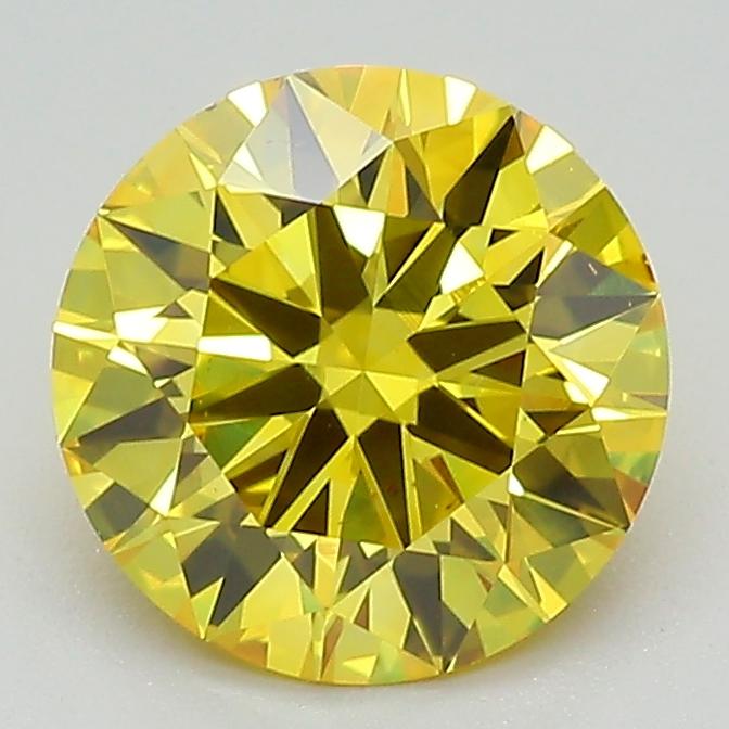 1.76 Ct. Fancy Vivid Yellow Round Lab Grown Diamond