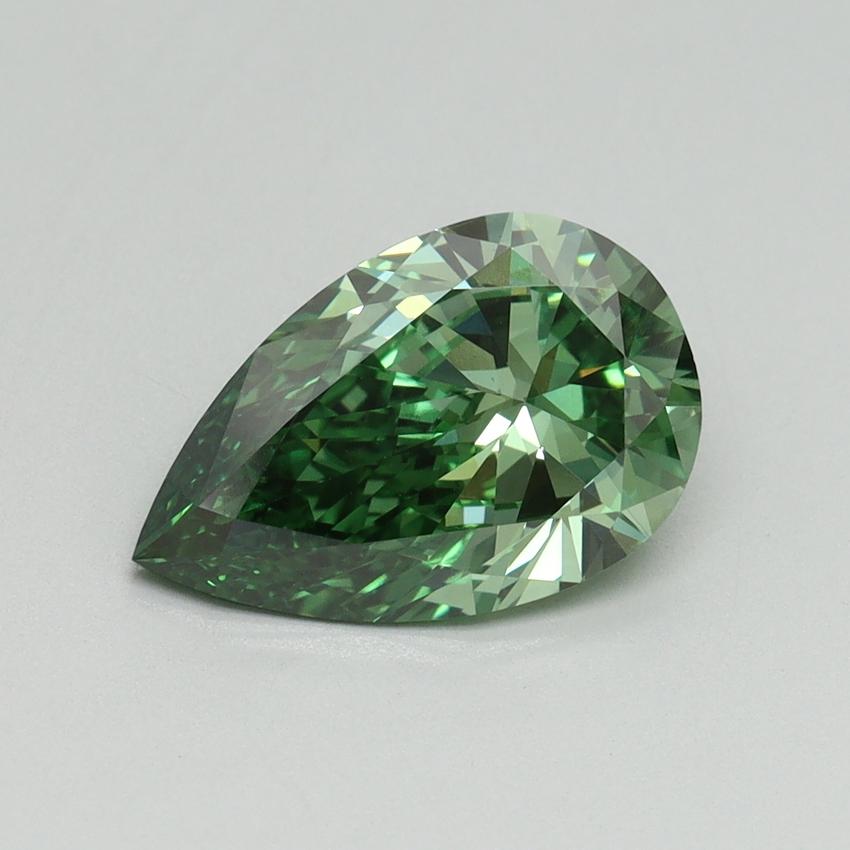 2.00 Ct. Fancy Vivid Green Pear Lab Grown Diamond
