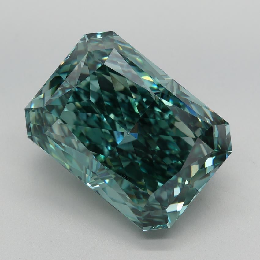 11.90 Ct. Fancy Vivid Green Radiant Lab Grown Diamond