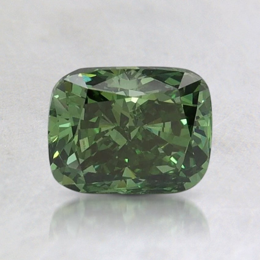 1.0 Ct. Fancy Vivid Pacific Green Cushion Lab Grown Diamond