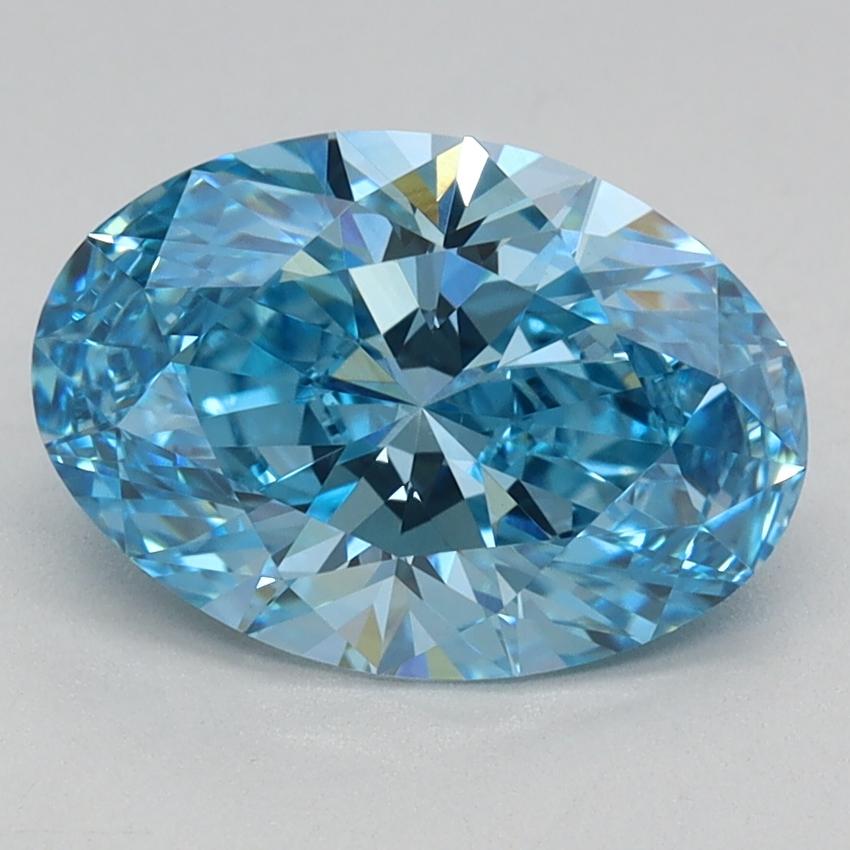 1.57 Ct. Fancy Vivid Blue Oval Lab Grown Diamond