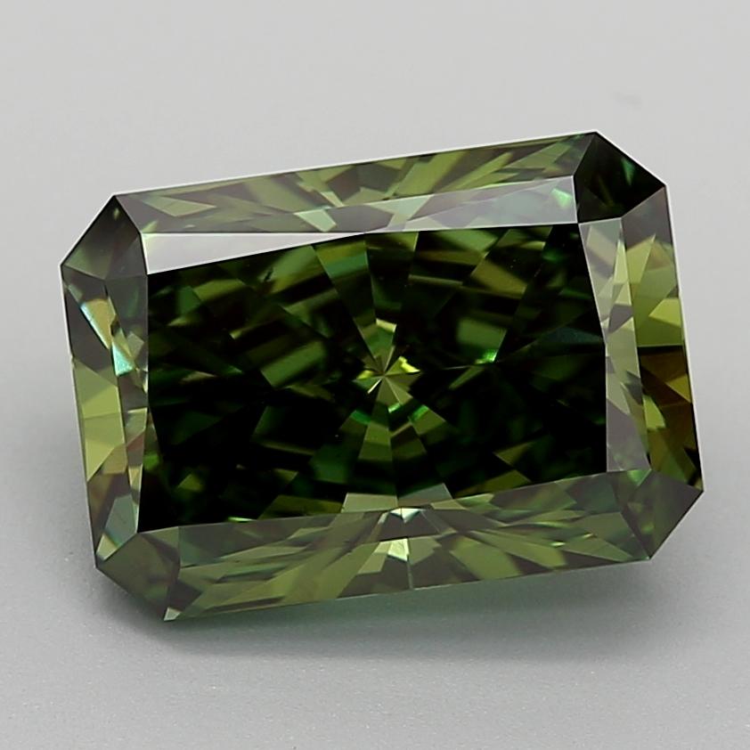 4.50 Ct. Fancy Vivid  Green Radiant Lab Grown Diamond