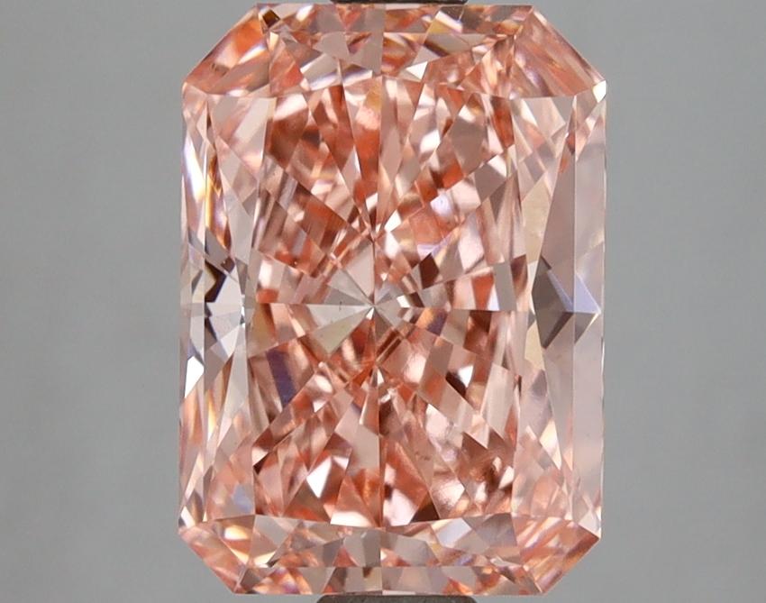 3.04 Ct. Fancy Vivid  Pink Radiant Lab Grown Diamond