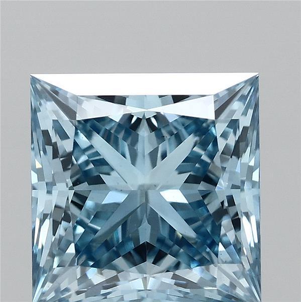 2.04 Ct. Fancy Vivid Blue Princess Lab Grown Diamond