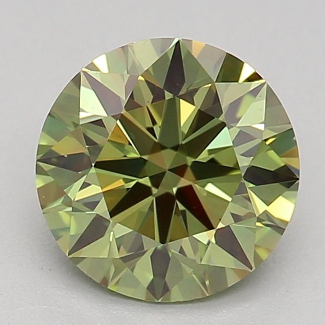 0.90 Ct. Fancy Vivid  Green Round Lab Grown Diamond