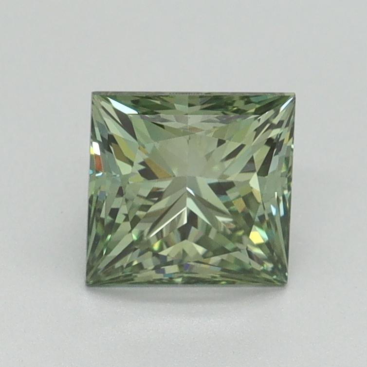 1.15 Ct. Fancy Vivid Green Princess Lab Grown Diamond
