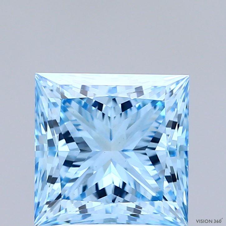 2.60 Ct. Fancy Vivid  Blue Princess Lab Grown Diamond