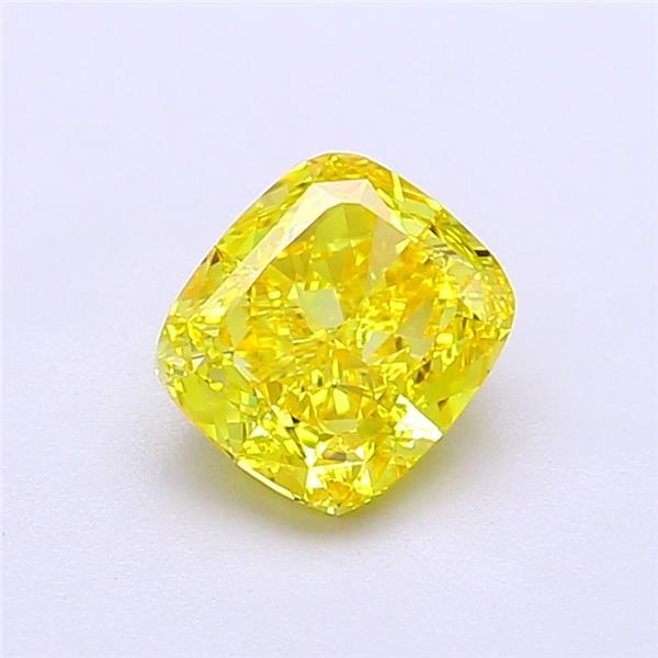 1.11 Ct. Fancy Vivid Yellow Cushion Lab Grown Diamond