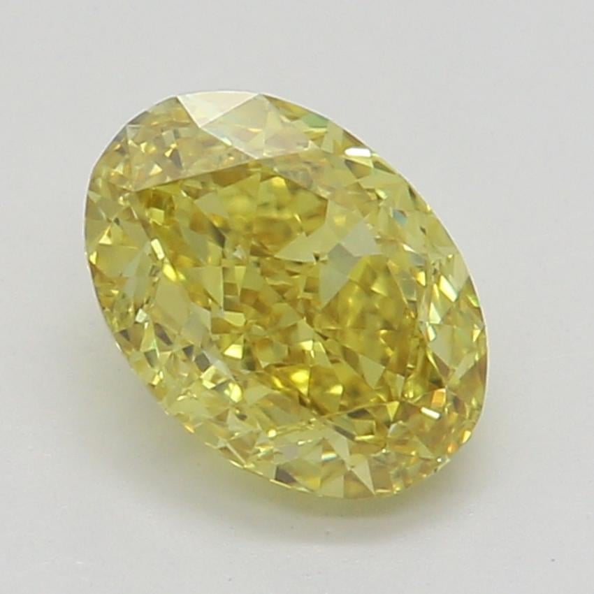 0.55 Ct. Fancy Vivid Yellow Oval Diamond