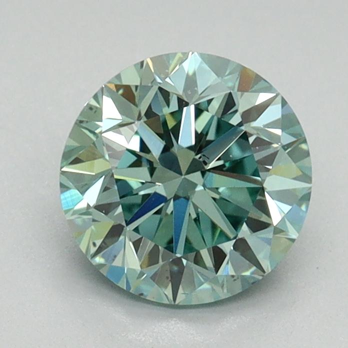 1.23 Ct. Fancy Vivid Pacific Green Round Lab Grown Diamond