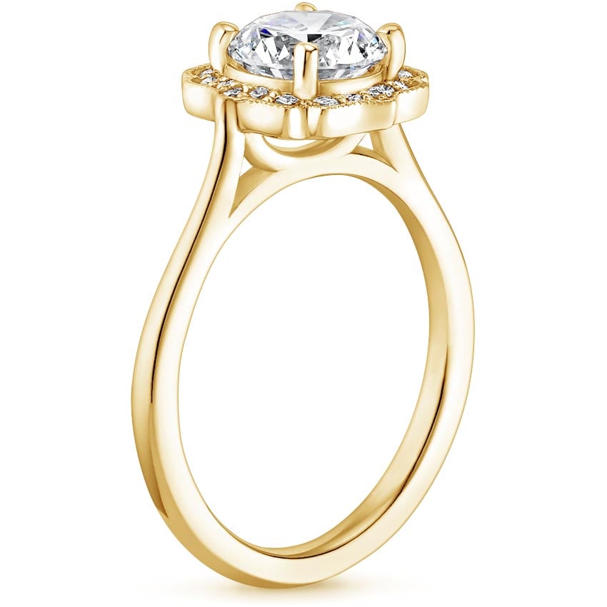 18K Yellow Gold Coralie Diamond Ring, large side view