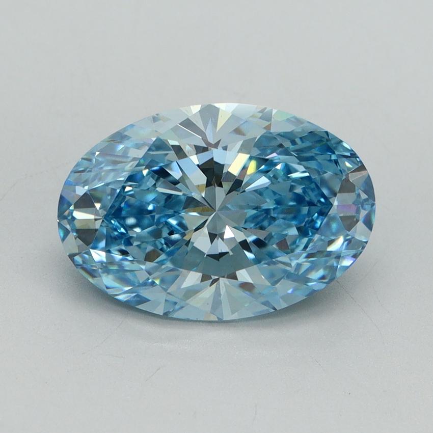 3.10 Ct. Fancy Vivid Blue Oval Lab Grown Diamond