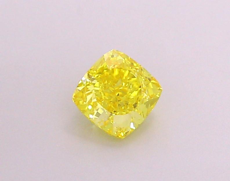 1.0 Ct. Fancy Vivid Yellow Cushion Lab Grown Diamond