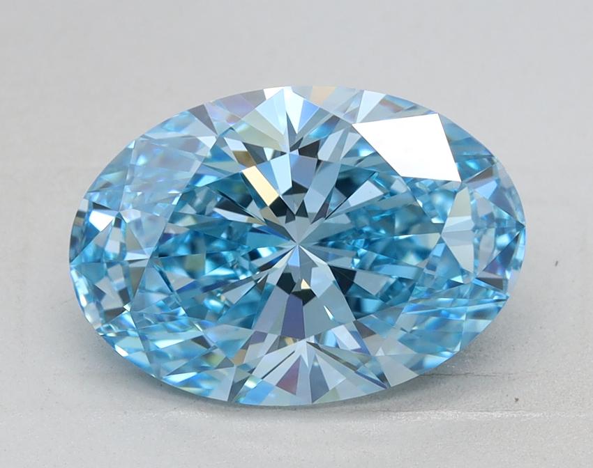 2.34 Ct. Fancy Vivid Blue Oval Lab Grown Diamond