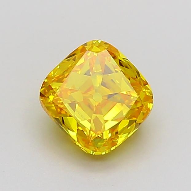 1.00 Ct. Fancy Vivid Yellow Cushion Lab Grown Diamond