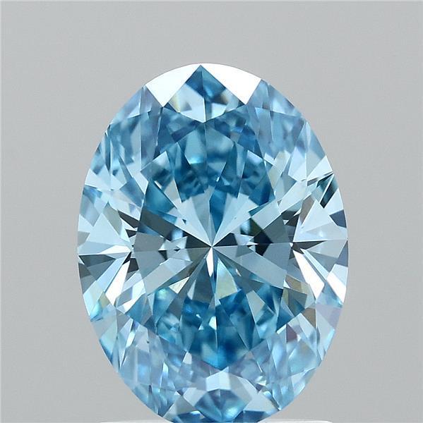 1.53 Ct. Fancy Vivid Blue Oval Lab Grown Diamond