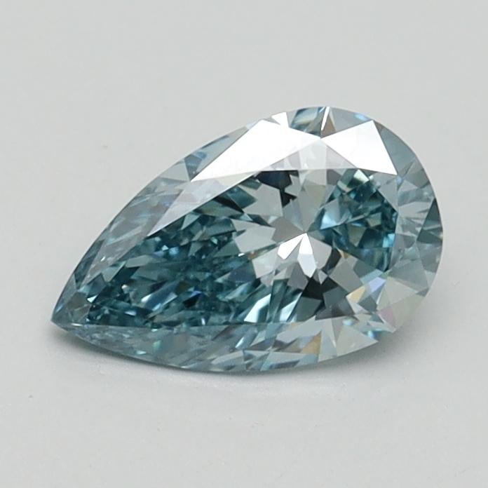 0.64 Ct. Fancy Intense Greenish Blue Pear Lab Grown Diamond