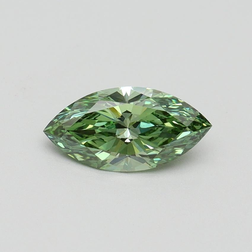 0.65 Ct. Fancy Vivid Green Marquise Lab Grown Diamond