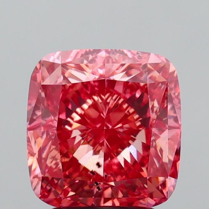 3.08 Ct. Fancy Vivid  Pink Cushion Lab Grown Diamond