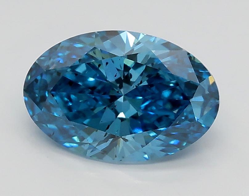 1.21 Ct. Fancy Vivid Blue Oval Lab Grown Diamond
