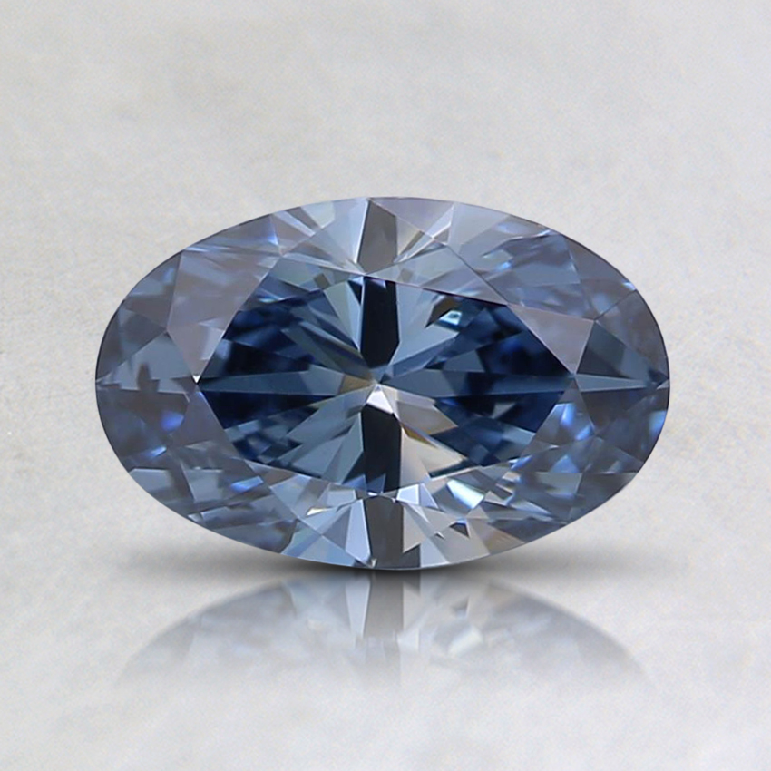 0.74 Ct. Fancy Intense Blue Oval Lab Created Diamond