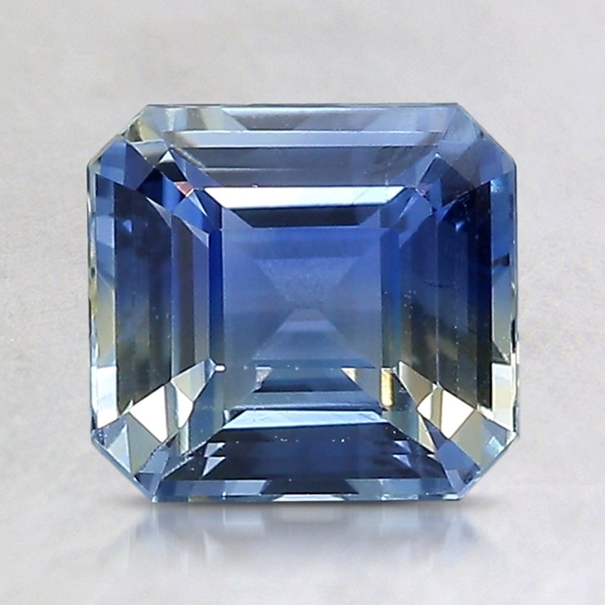 7.3x6.8mm Unheated Bi-Color Asscher Sapphire