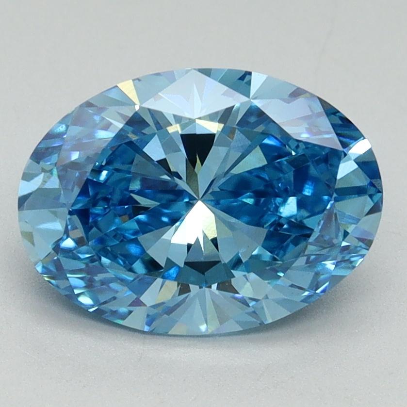 2.17 Ct. Fancy Vivid Blue Oval Lab Grown Diamond