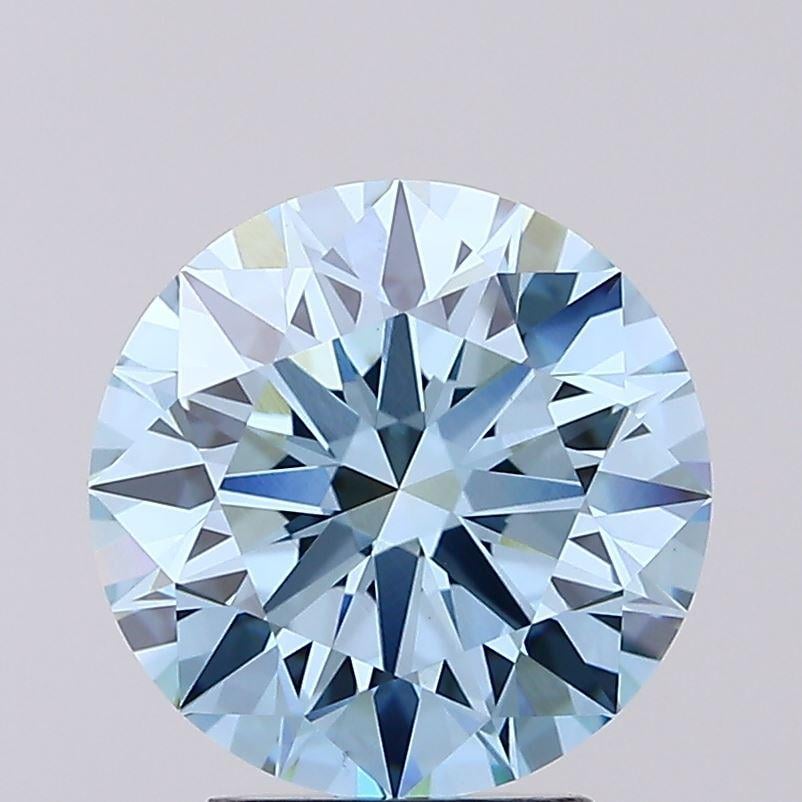 3.04 Ct. Fancy Intense Blue Round Lab Grown Diamond