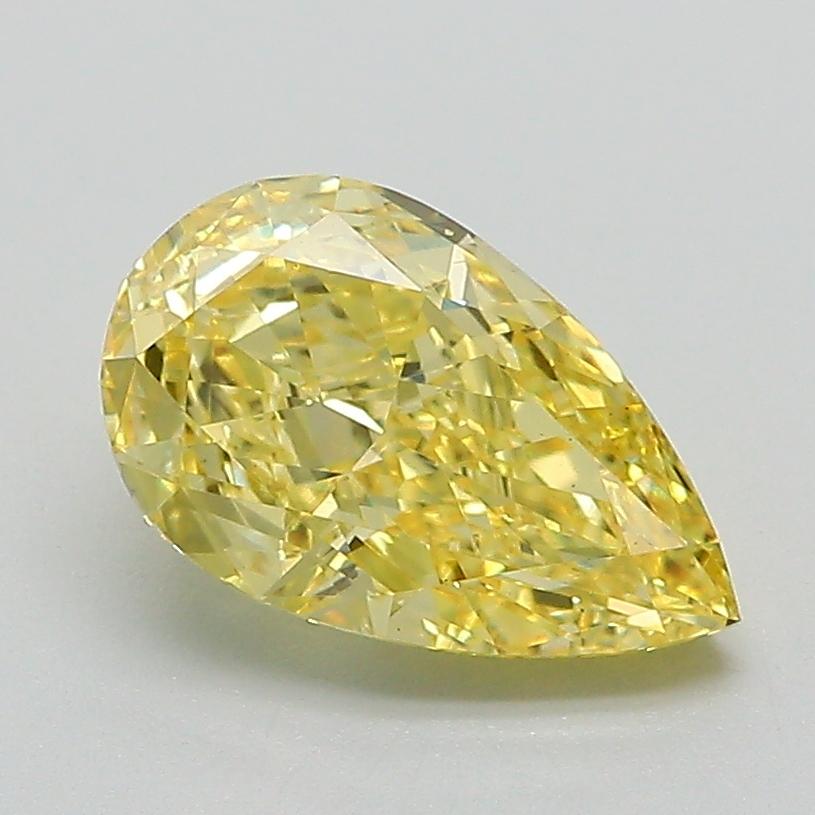 1.74 Ct. Fancy Vivid Yellow Pear Lab Grown Diamond