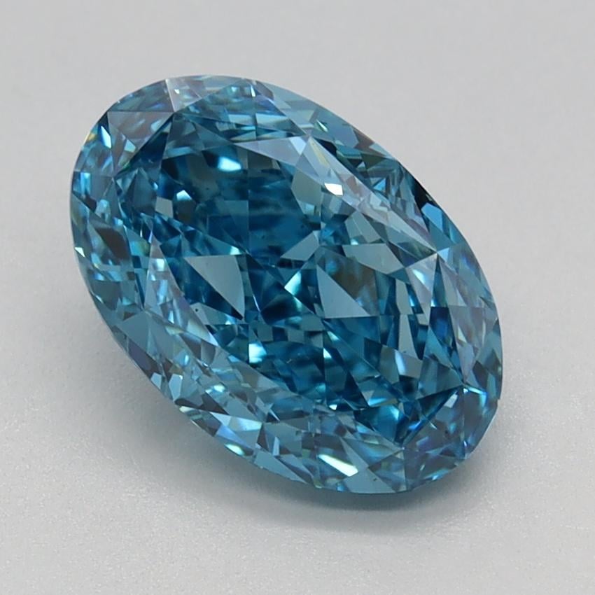 1.58 Ct. Fancy Vivid Blue Oval Lab Grown Diamond